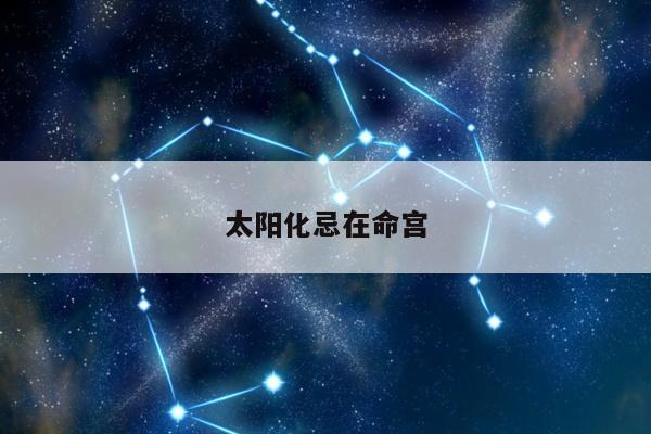 太阳化忌在命宫